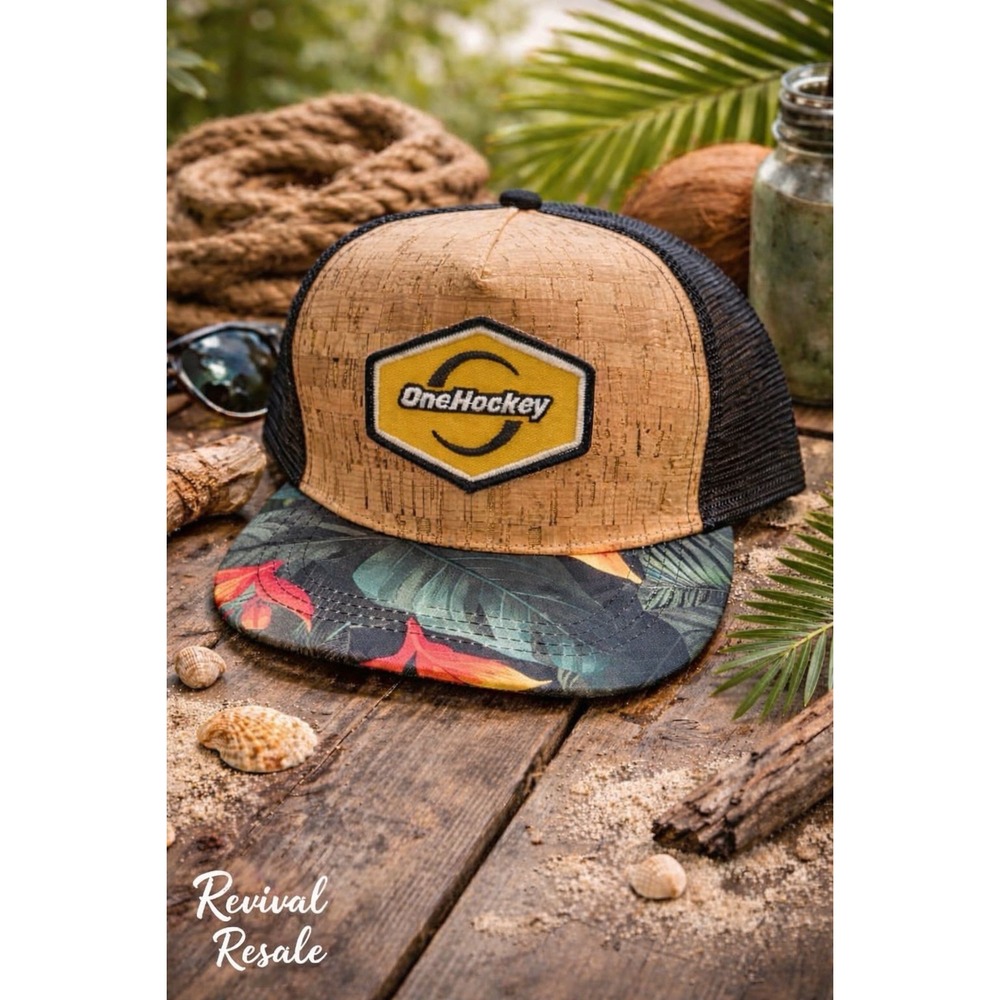 OneHockey Trucker Cap Beach Streetwear Style Cork Front + Tropical Cap